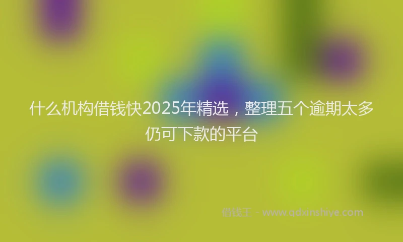 什么机构借钱快2025年精选，整理五个逾期太多仍可下款的平台