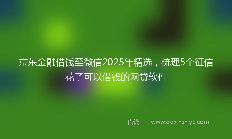 京东金融借钱至微信2025年精选，梳理5个征信花了可以借钱的网贷软件