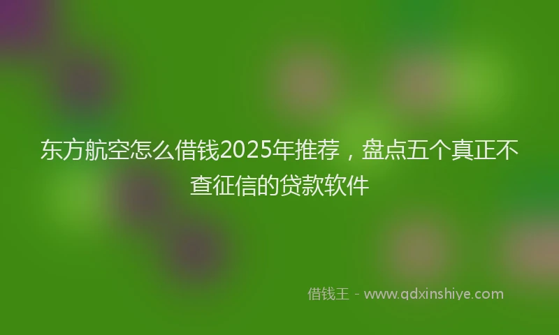 东方航空怎么借钱2025年推荐，盘点五个真正不查征信的贷款软件