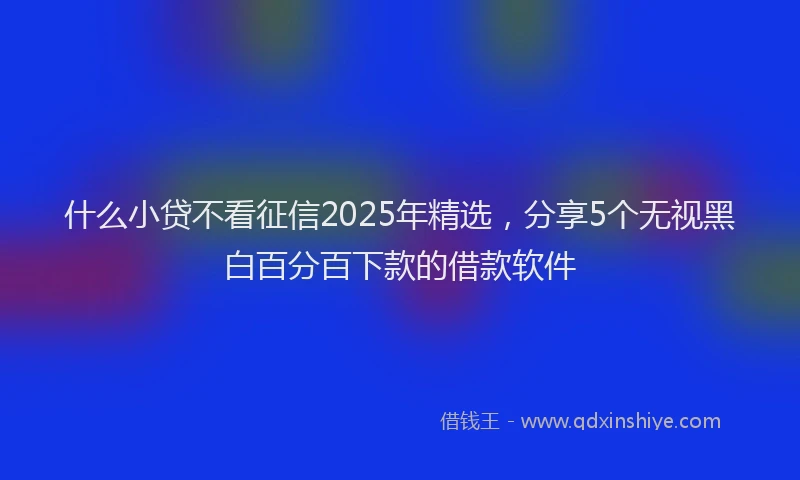 什么小贷不看征信2025年精选，分享5个无视黑白百分百下款的借款软件