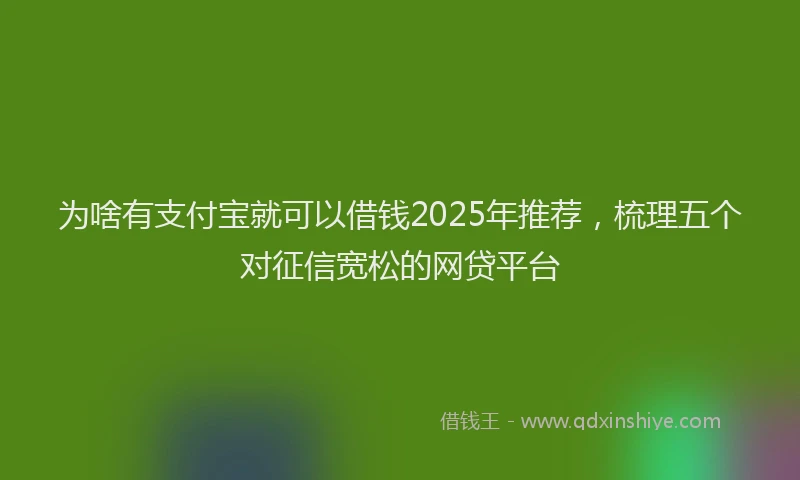 为啥有支付宝就可以借钱2025年推荐，梳理五个对征信宽松的网贷平台