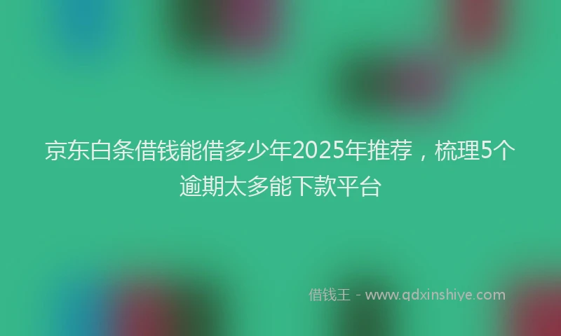 京东白条借钱能借多少年2025年推荐，梳理5个逾期太多能下款平台
