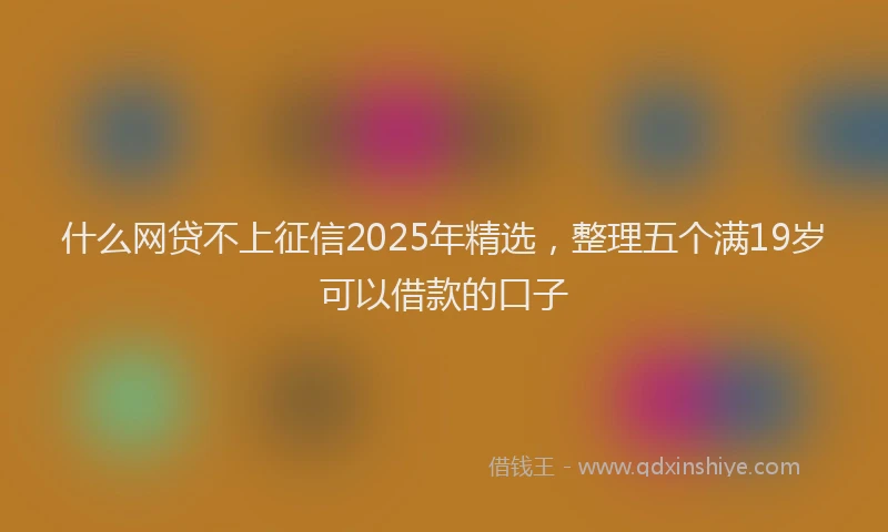 什么网贷不上征信2025年精选，整理五个满19岁可以借款的口子