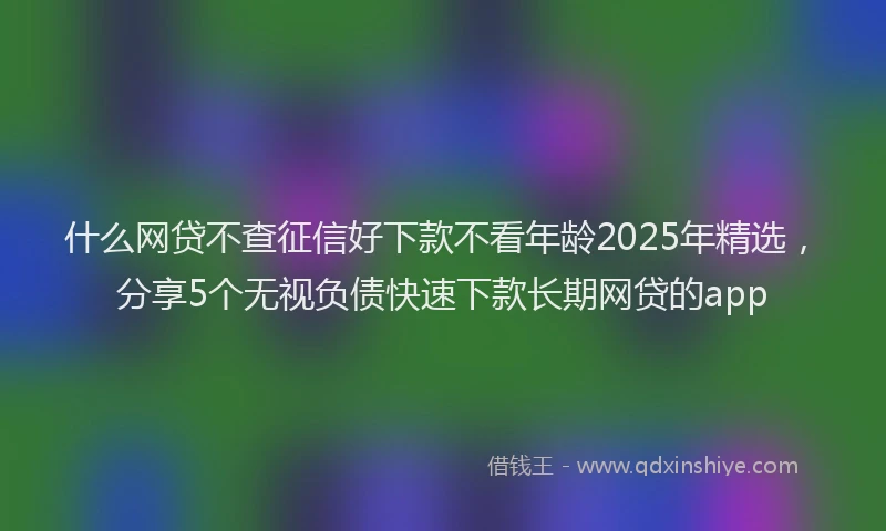 什么网贷不查征信好下款不看年龄2025年精选，分享5个无视负债快速下款长期网贷的app