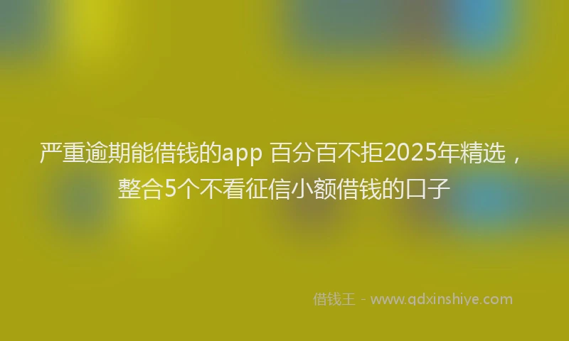 严重逾期能借钱的app 百分百不拒2025年精选，整合5个不看征信小额借钱的口子