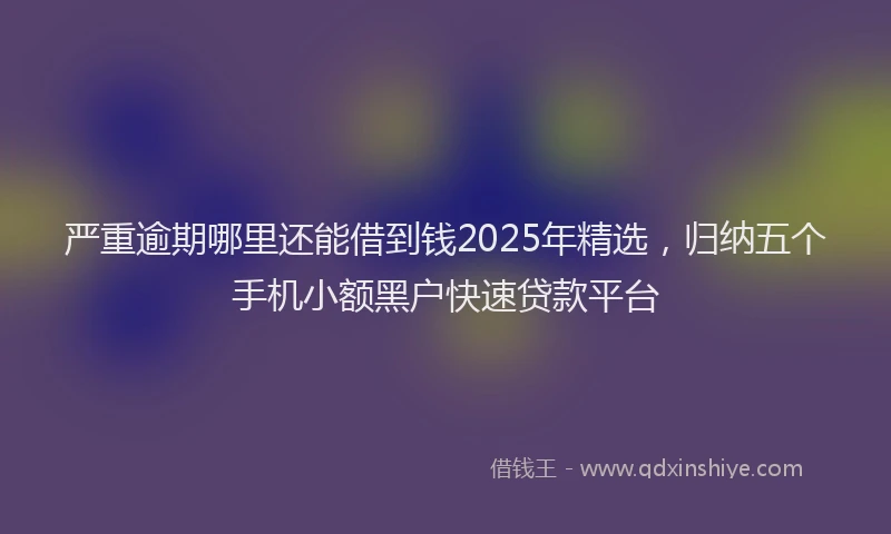 严重逾期哪里还能借到钱2025年精选，归纳五个手机小额黑户快速贷款平台