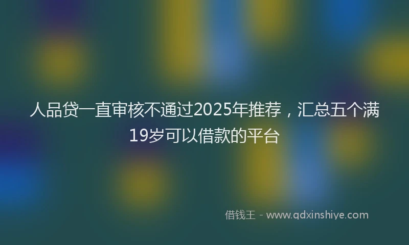 人品贷一直审核不通过2025年推荐，汇总五个满19岁可以借款的平台