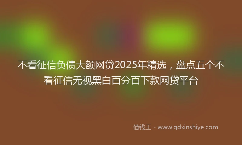 不看征信负债大额网贷2025年精选，盘点五个不看征信无视黑白百分百下款网贷平台