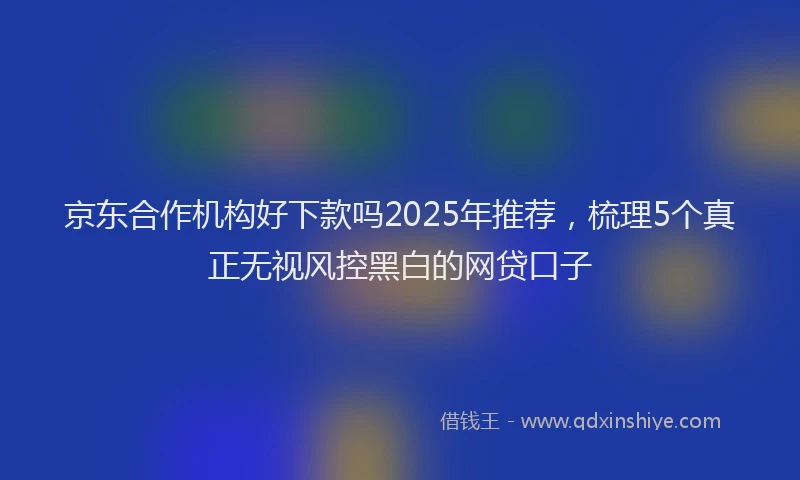 京东合作机构好下款吗2025年推荐，梳理5个真正无视风控黑白的网贷口子