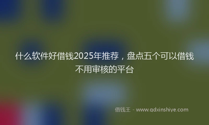 什么软件好借钱2025年推荐，盘点五个可以借钱不用审核的平台