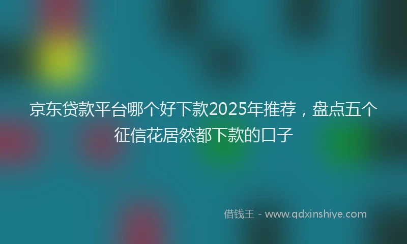京东贷款平台哪个好下款2025年推荐，盘点五个征信花居然都下款的口子
