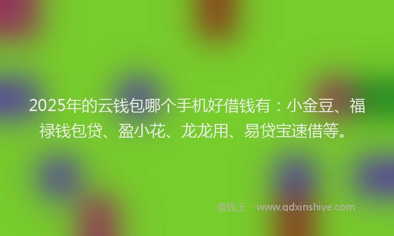 2025年的云钱包哪个手机好借钱有：小金豆、福禄钱包贷、盈小花、龙龙用、易贷宝速借等。