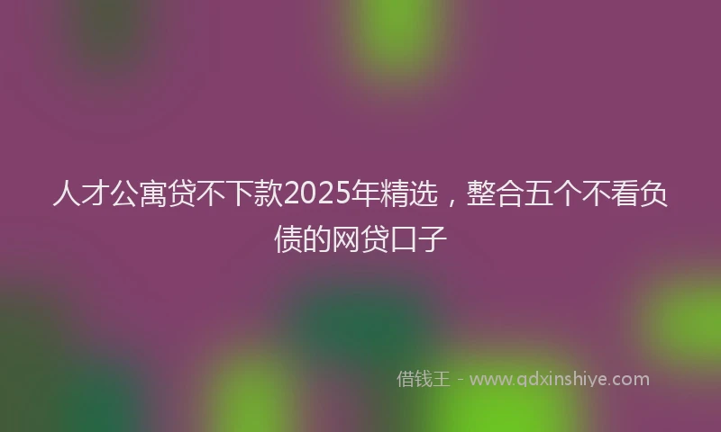 人才公寓贷不下款2025年精选，整合五个不看负债的网贷口子