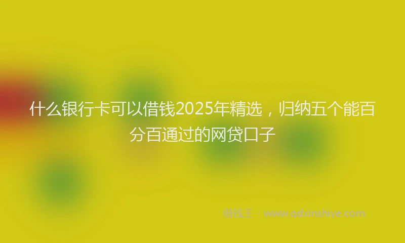 什么银行卡可以借钱2025年精选，归纳五个能百分百通过的网贷口子