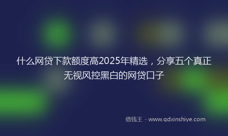 什么网贷下款额度高2025年精选，分享五个真正无视风控黑白的网贷口子