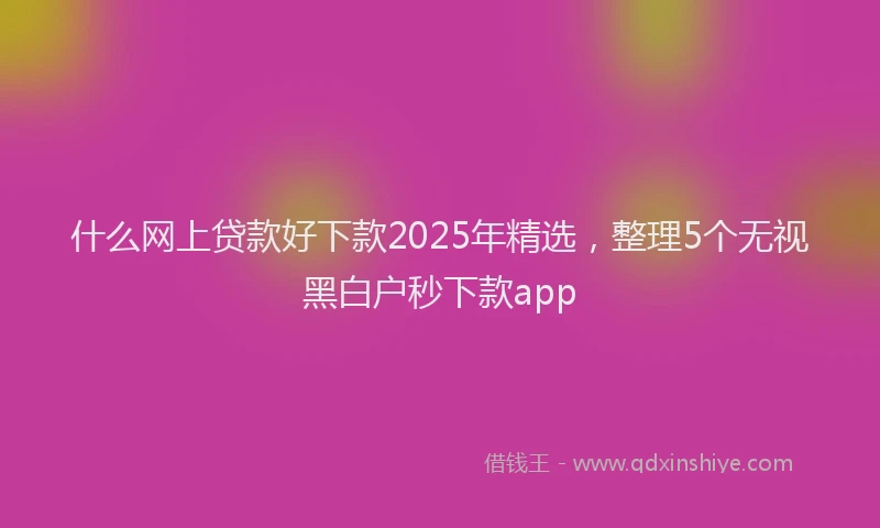 什么网上贷款好下款2025年精选，整理5个无视黑白户秒下款app