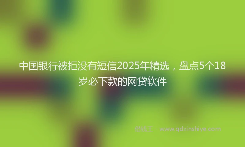 中国银行被拒没有短信2025年精选，盘点5个18岁必下款的网贷软件