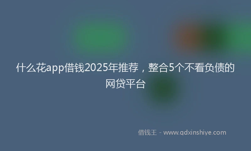 什么花app借钱2025年推荐，整合5个不看负债的网贷平台