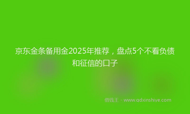 京东金条备用金2025年推荐，盘点5个不看负债和征信的口子