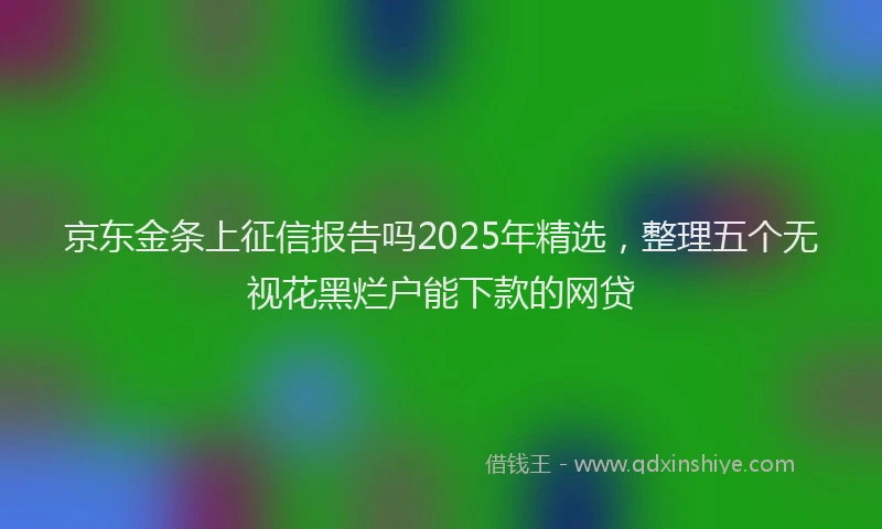 京东金条上征信报告吗2025年精选，整理五个无视花黑烂户能下款的网贷