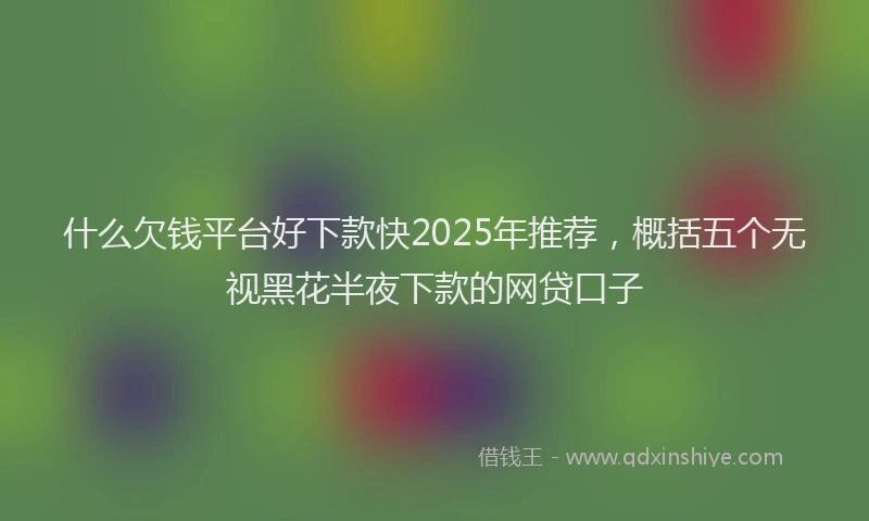 什么欠钱平台好下款快2025年推荐，概括五个无视黑花半夜下款的网贷口子