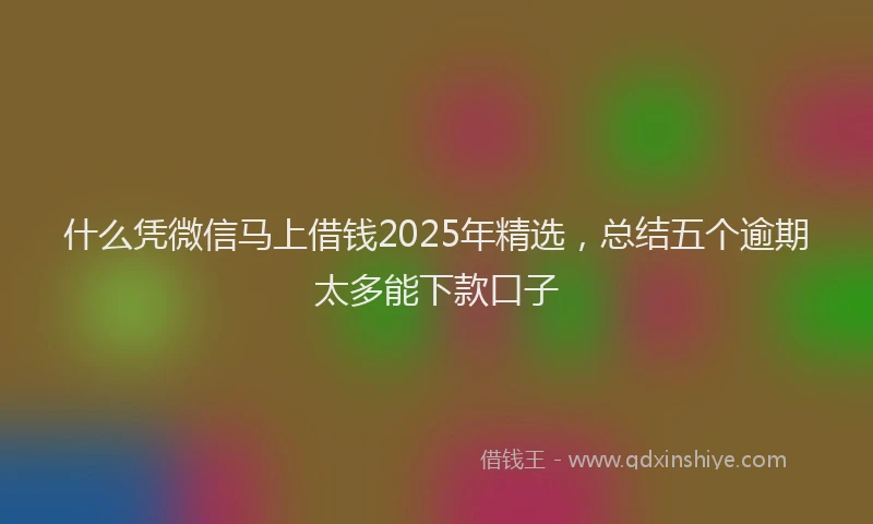 什么凭微信马上借钱2025年精选，总结五个逾期太多能下款口子