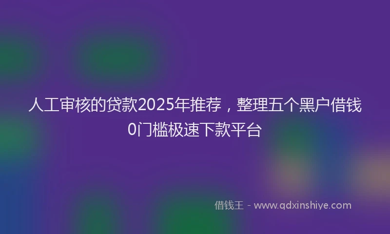 人工审核的贷款2025年推荐，整理五个黑户借钱0门槛极速下款平台