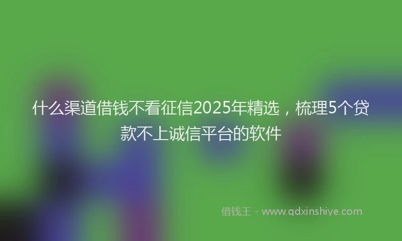 什么渠道借钱不看征信2025年精选，梳理5个贷款不上诚信平台的软件