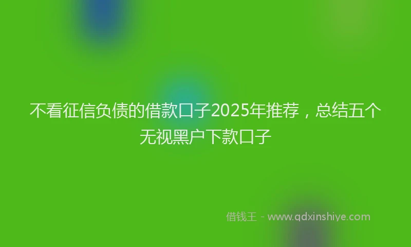 不看征信负债的借款口子2025年推荐，总结五个无视黑户下款口子
