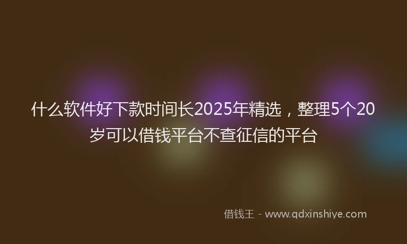什么软件好下款时间长2025年精选，整理5个20岁可以借钱平台不查征信的平台