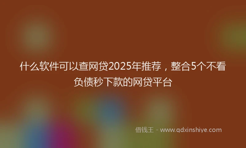 什么软件可以查网贷2025年推荐，整合5个不看负债秒下款的网贷平台
