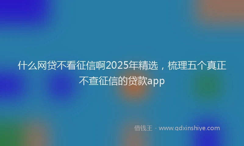 什么网贷不看征信啊2025年精选，梳理五个真正不查征信的贷款app