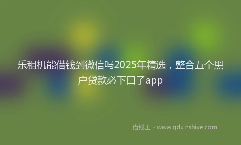乐租机能借钱到微信吗2025年精选，整合五个黑户贷款必下口子app
