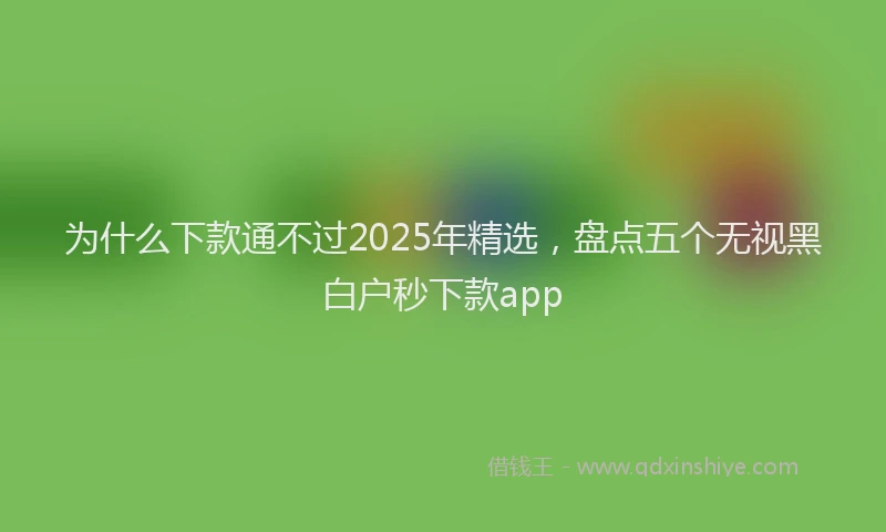 为什么下款通不过2025年精选，盘点五个无视黑白户秒下款app