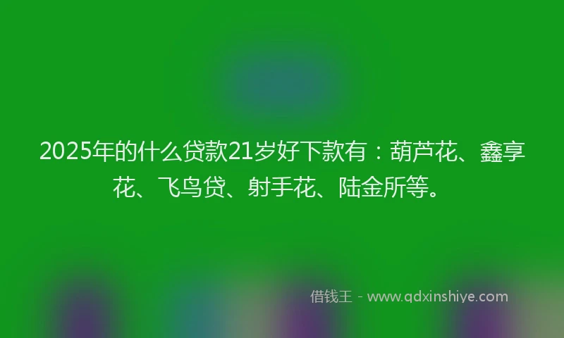 2025年的什么贷款21岁好下款有：葫芦花、鑫享花、飞鸟贷、射手花、陆金所等。