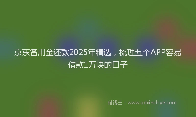 京东备用金还款2025年精选，梳理五个APP容易借款1万块的口子