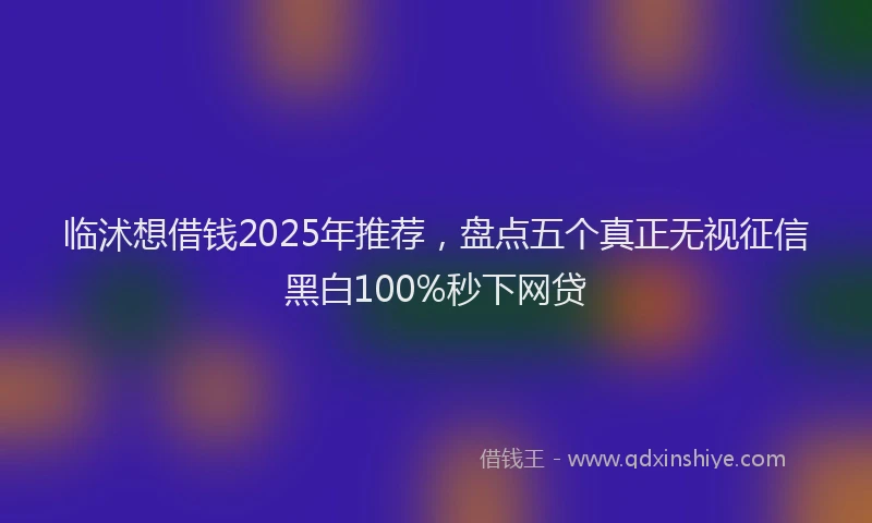 临沭想借钱2025年推荐，盘点五个真正无视征信黑白100%秒下网贷
