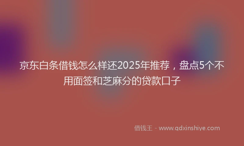 京东白条借钱怎么样还2025年推荐，盘点5个不用面签和芝麻分的贷款口子