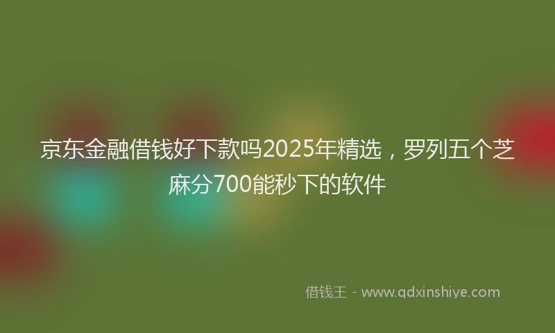 京东金融借钱好下款吗2025年精选，罗列五个芝麻分700能秒下的软件