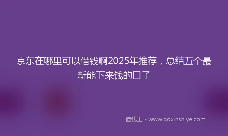 京东在哪里可以借钱啊2025年推荐，总结五个最新能下来钱的口子