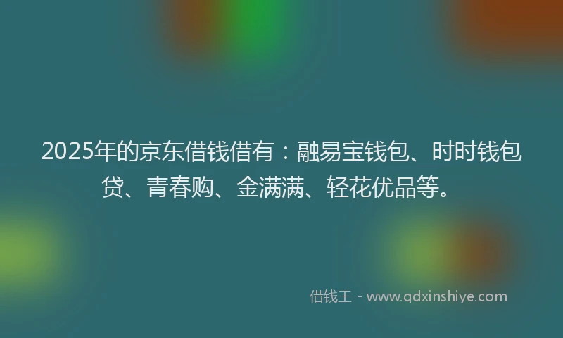 2025年的京东借钱借有：融易宝钱包、时时钱包贷、青春购、金满满、轻花优品等。