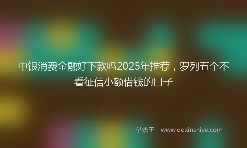 中银消费金融好下款吗2025年推荐，罗列五个不看征信小额借钱的口子