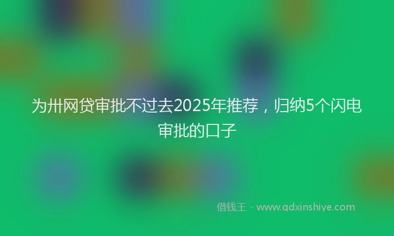 为卅网贷审批不过去2025年推荐，归纳5个闪电审批的口子