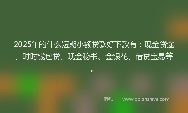 2025年的什么短期小额贷款好下款有：现金贷途、时时钱包贷、现金秘书、金银花、借贷宝易等。