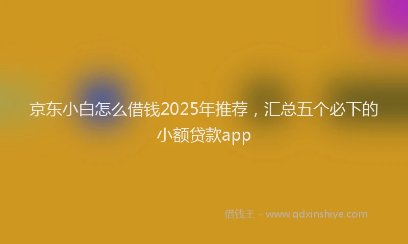 京东小白怎么借钱2025年推荐，汇总五个必下的小额贷款app