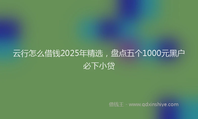 云行怎么借钱2025年精选，盘点五个1000元黑户必下小贷
