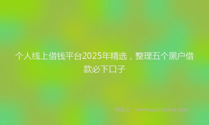 个人线上借钱平台2025年精选，整理五个黑户借款必下口子
