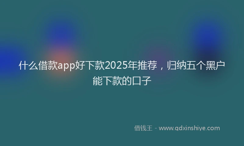 什么借款app好下款2025年推荐，归纳五个黑户能下款的口子