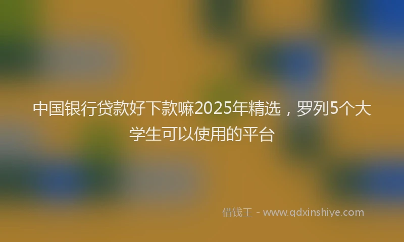 中国银行贷款好下款嘛2025年精选，罗列5个大学生可以使用的平台