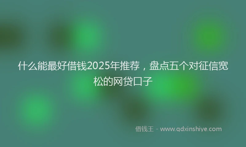 什么能最好借钱2025年推荐，盘点五个对征信宽松的网贷口子